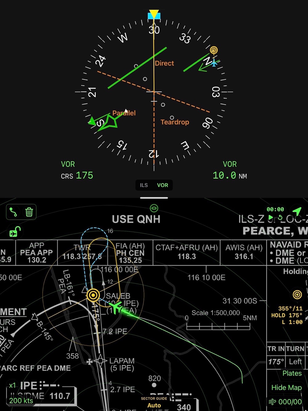 HSI App Store screenshot of holding practice